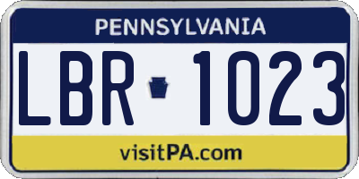 PA license plate LBR1023
