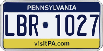 PA license plate LBR1027
