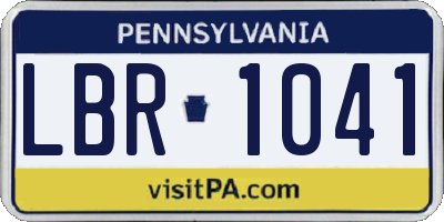 PA license plate LBR1041