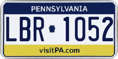 PA license plate LBR1052