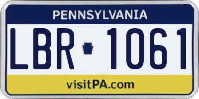 PA license plate LBR1061