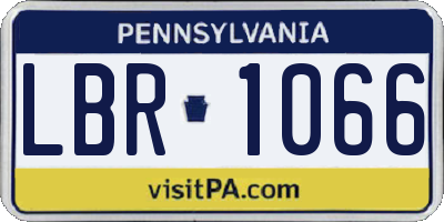PA license plate LBR1066