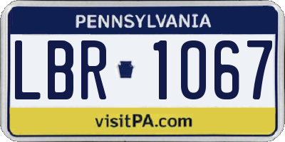 PA license plate LBR1067