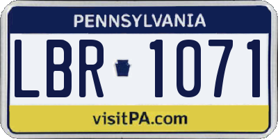 PA license plate LBR1071