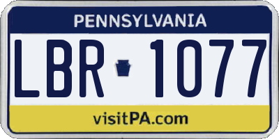 PA license plate LBR1077