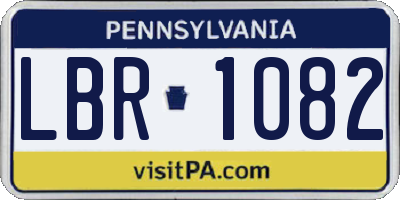 PA license plate LBR1082