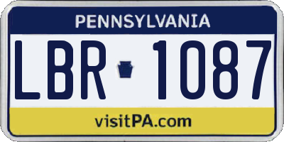 PA license plate LBR1087