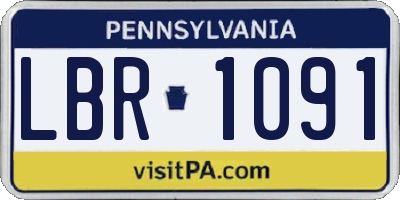 PA license plate LBR1091