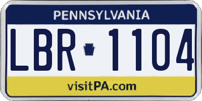 PA license plate LBR1104