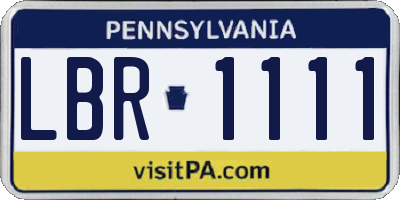 PA license plate LBR1111