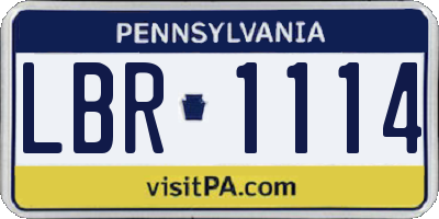 PA license plate LBR1114