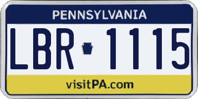 PA license plate LBR1115