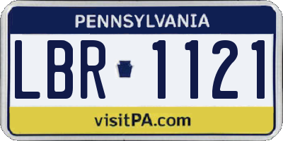 PA license plate LBR1121