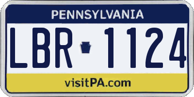 PA license plate LBR1124