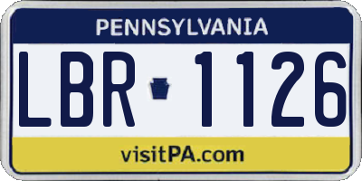 PA license plate LBR1126