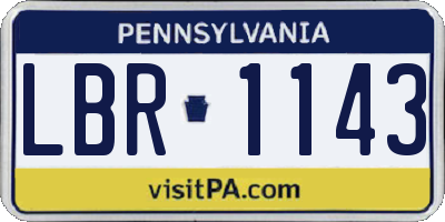 PA license plate LBR1143