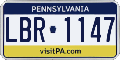 PA license plate LBR1147