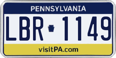 PA license plate LBR1149