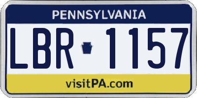 PA license plate LBR1157