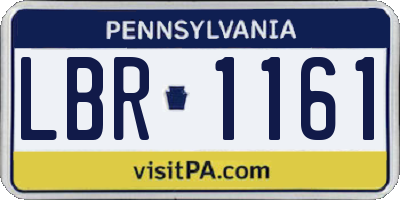 PA license plate LBR1161