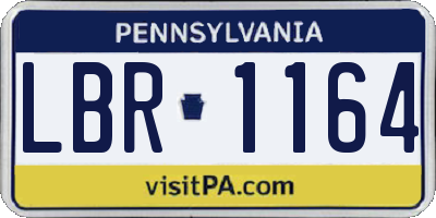 PA license plate LBR1164