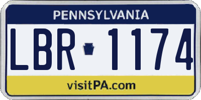 PA license plate LBR1174