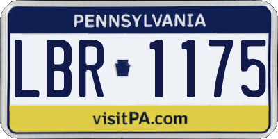 PA license plate LBR1175