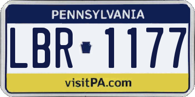 PA license plate LBR1177