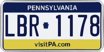 PA license plate LBR1178