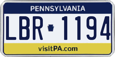 PA license plate LBR1194