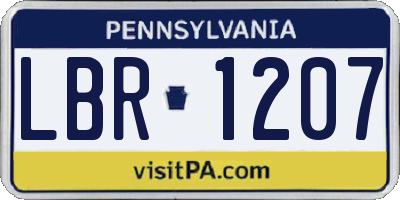 PA license plate LBR1207