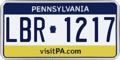 PA license plate LBR1217