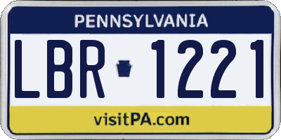 PA license plate LBR1221