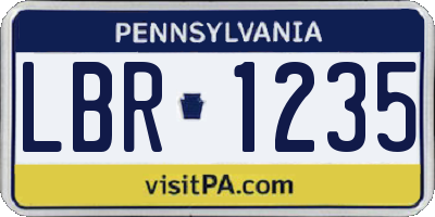 PA license plate LBR1235