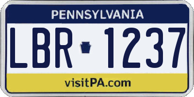 PA license plate LBR1237