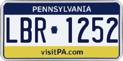 PA license plate LBR1252