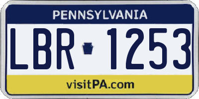 PA license plate LBR1253