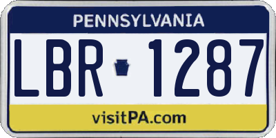 PA license plate LBR1287