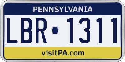 PA license plate LBR1311
