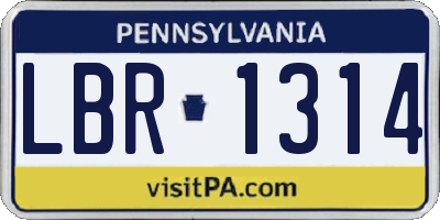 PA license plate LBR1314
