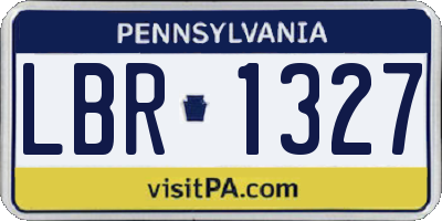 PA license plate LBR1327