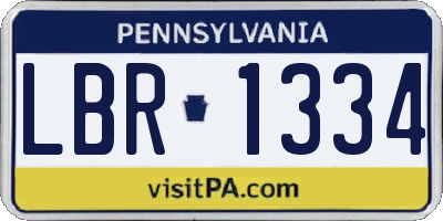 PA license plate LBR1334