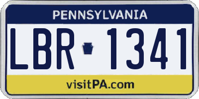 PA license plate LBR1341