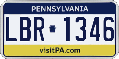 PA license plate LBR1346