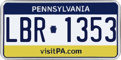 PA license plate LBR1353