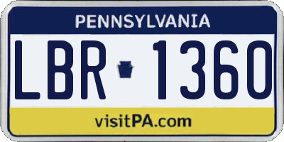 PA license plate LBR1360