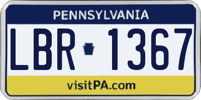 PA license plate LBR1367