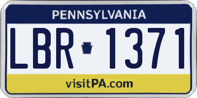 PA license plate LBR1371