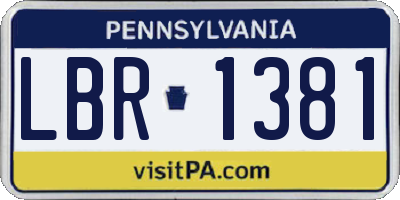 PA license plate LBR1381