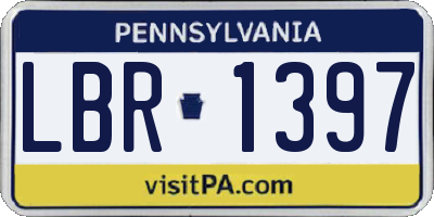 PA license plate LBR1397